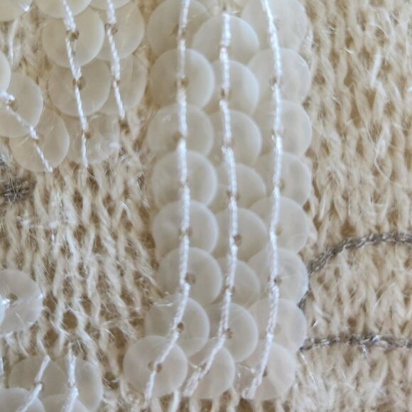 Piu Verona Made in Italy superkid mohair/ merino wool embroidered sequins Sweate - Picture 7 of 8